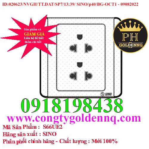 2 Ổ cắm 3 chấu 16A SINO S66UE2