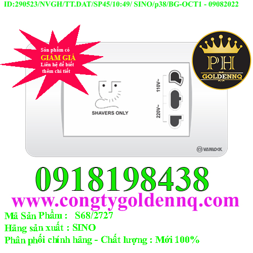 Ổ cắm dao cạo râu 110/240V-20VA SINO S68/2727