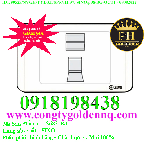 Ổ cắm điện thoại 4 dây có nắp che loại đơn SINO S6831RJ