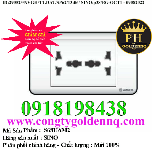 2 Ổ cắm đa năng có màn che SINO S68UAM2