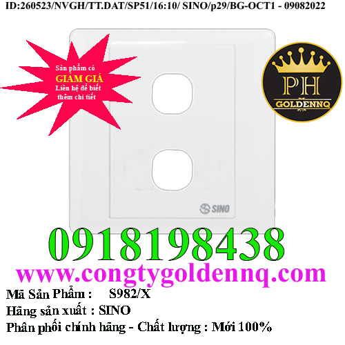 Mặt 2 lỗ SINO S982/X