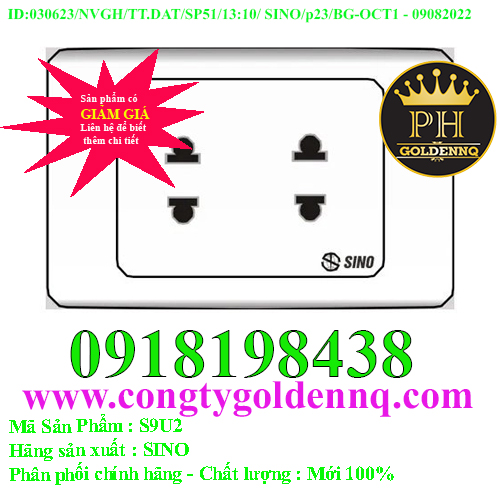 2 Ổ cắm 2 chấu 16A SINO S9U2