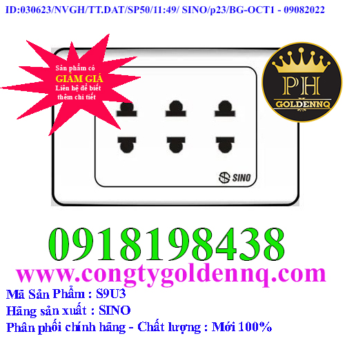 3 Ổ cắm 2 chấu 16A SINO S9U3