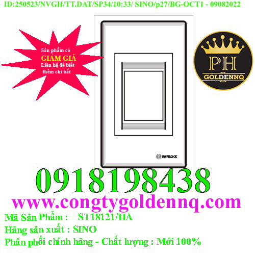 Mặt nhựa chứa 1 MCCB kiểu A SINO ST18121/HA