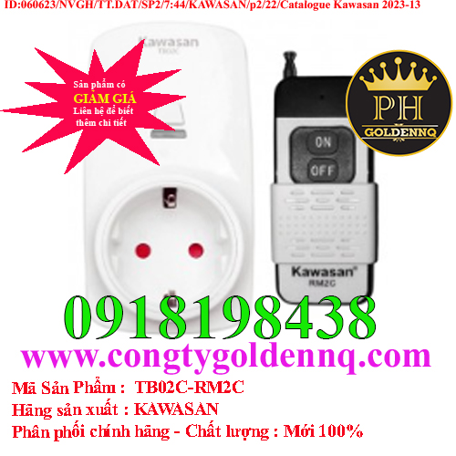 Ổ cắm điều khiển từ xa có remote TB02C-RM2C