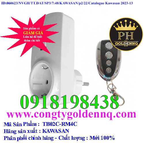 Ổ cắm điều khiển từ xa có remote TB02C-RM4C
