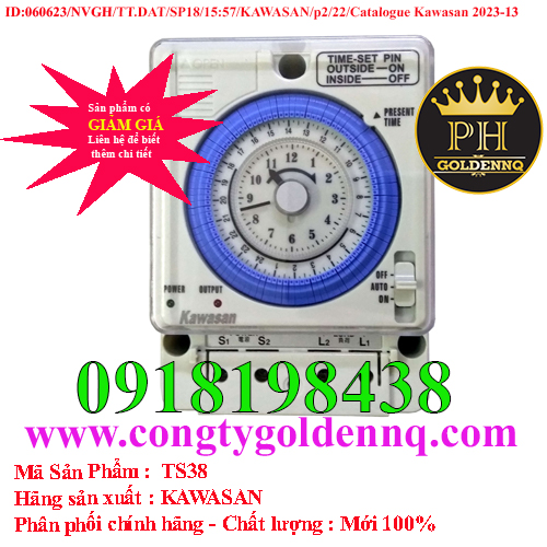 Công tắc thời gian thanh ray Kawasan TS38