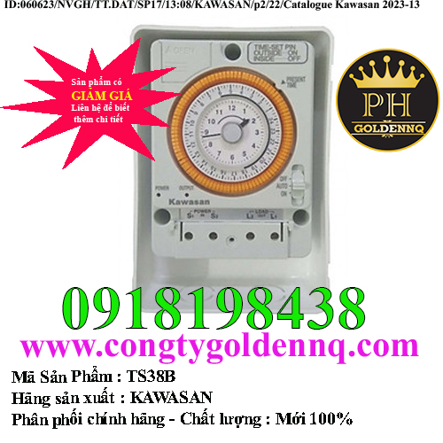 Công tắc thời gian thanh ray Kawasan TS38B