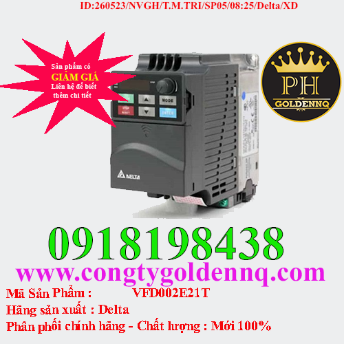 Biến tần Delta VFD002E21T 0.2kW 1 Pha 220V