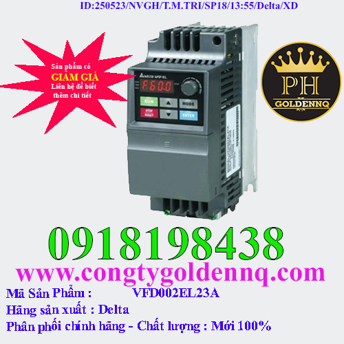 Biến tần Delta VFD002EL23A 0.2kW 3 Pha 220V