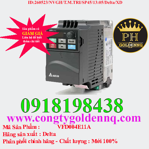 Biến tần Delta VFD004E11A 0.4kW 1 Pha 110V