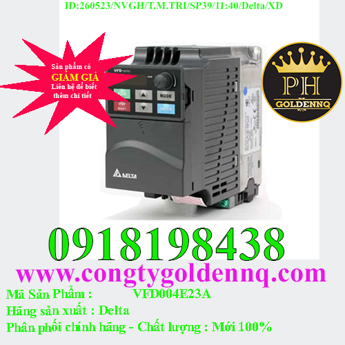Biến tần Delta VFD004E23A 0.4kW 3 Pha 220V