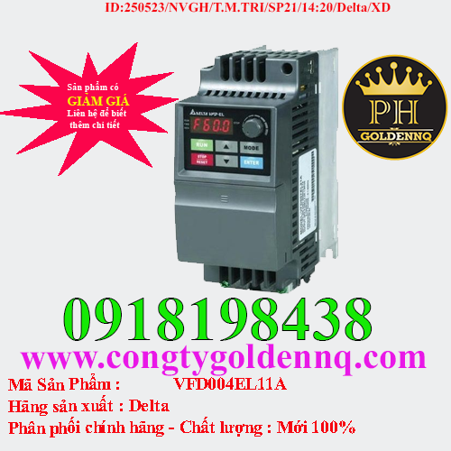 Biến tần Delta VFD004EL11A 0.4kW 1 Pha 110V