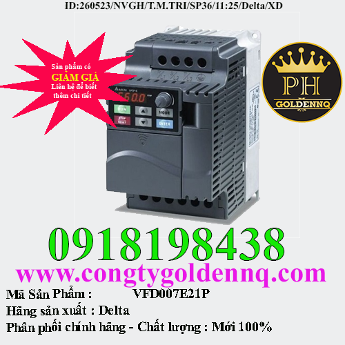 Biến tần Delta VFD007E21P 0.75kW 1 Pha 220V