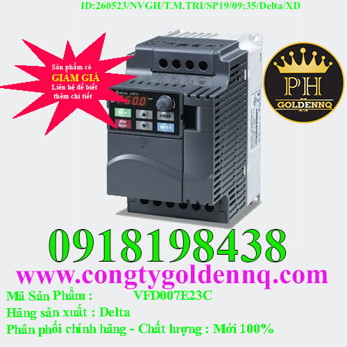 Biến tần Delta VFD007E23C 0.75kW 3 Pha 220V