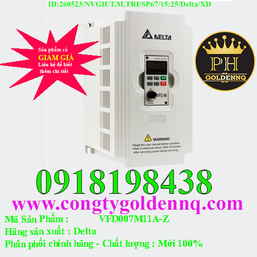 Biến tần Delta VFD007M11A-Z 0.75kW 1 Pha 110V