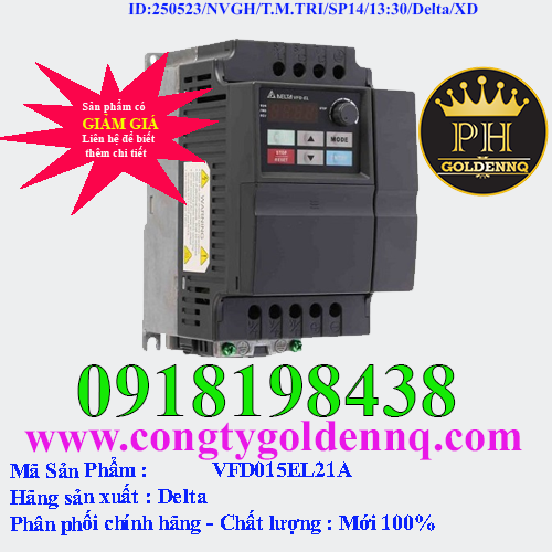 Biến tần Delta VFD015EL21A 1.5kW 1 Pha 220V