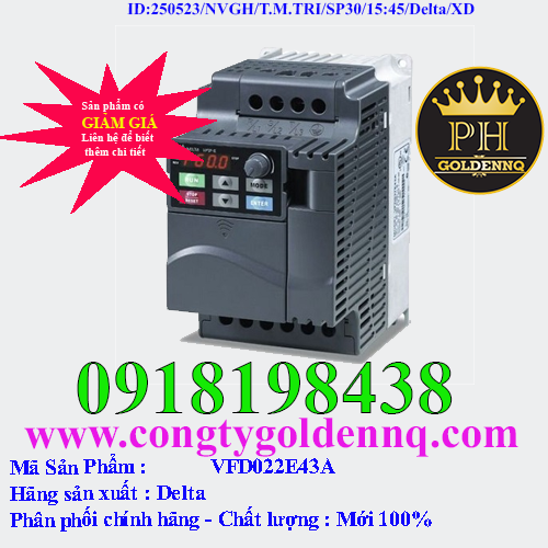 Biến tần Delta VFD022E43A 2.2kW 3 Pha 380V