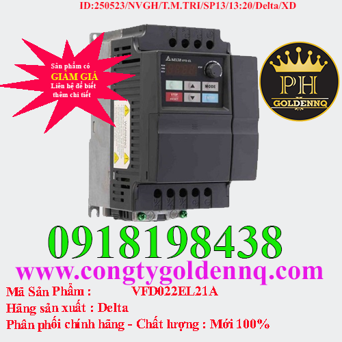 Biến tần Delta VFD022EL21A 2.2kW 1 Pha 220V