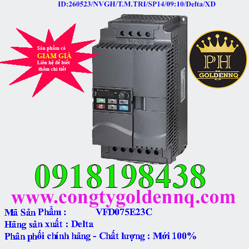 Biến tần Delta VFD075E23C 7.5kW 3 Pha 220V