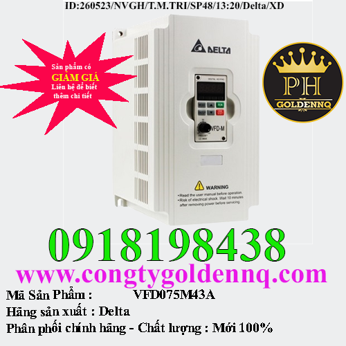 Biến tần Delta VFD075M43A 7.5kW 3 Pha 380V
