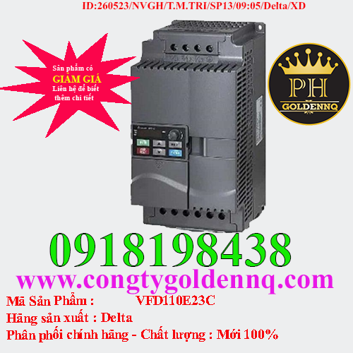 Biến tần Delta VFD110E23C 11kW 3 Pha 220V