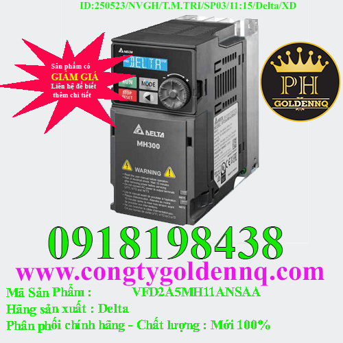 Biến tần Delta VFD2A5MH11ANSAA 0.4kW 1 Pha 110V