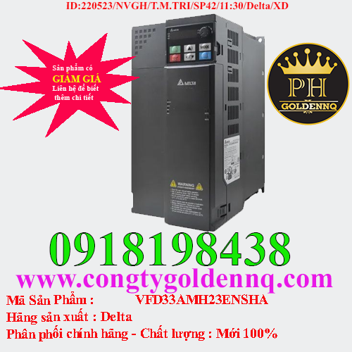 Biến tần Delta VFD33AMH23ENSHA 7.5kW 3 Pha 220V