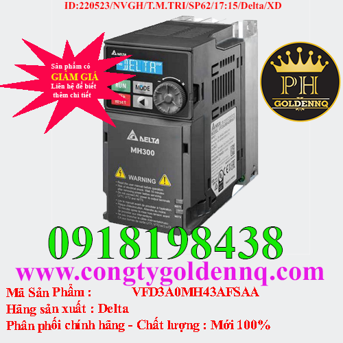 Biến tần Delta VFD3A0MH43AFSAA 0.75kW 3 Pha 380V