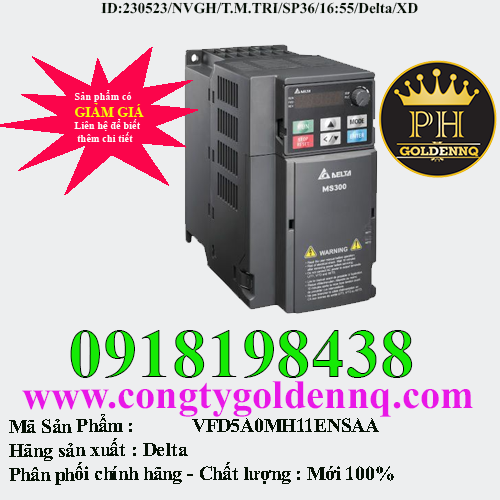Biến tần Delta VFD5A0MH11ENSAA 0.75kW 1 Pha 110V