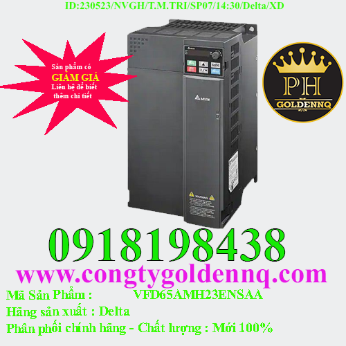 Biến tần Delta VFD65AMH23ENSAA 15kW 3 Pha 220V
