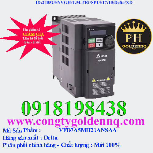 Biến tần Delta VFD7A5MH21ANSAA 1.5kW 1 Pha 220V