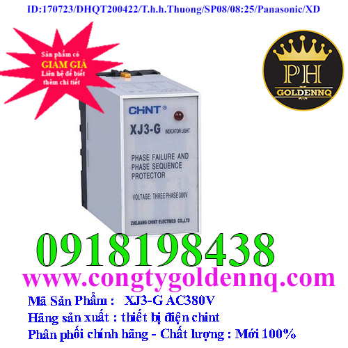 Relay bảo vệ pha Chint XJ3-G AC380V