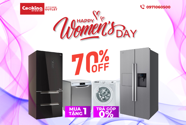 Cooking Studio khuyến mãi 8 Tháng 3 thiết bị bếp cao cấp và máy lọc nước 3M