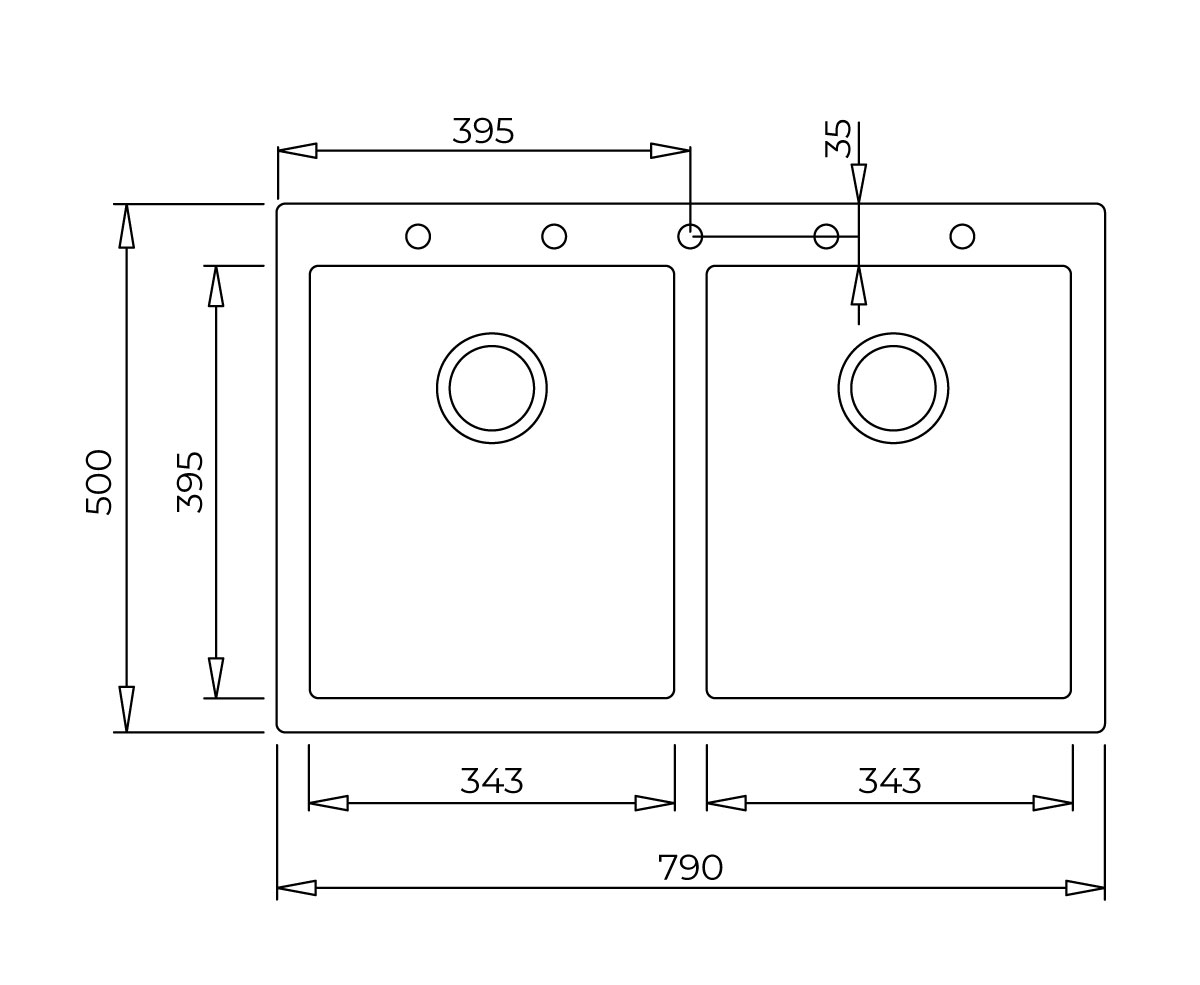 Chậu đá Teka Forsquare 2B 790 màu đen