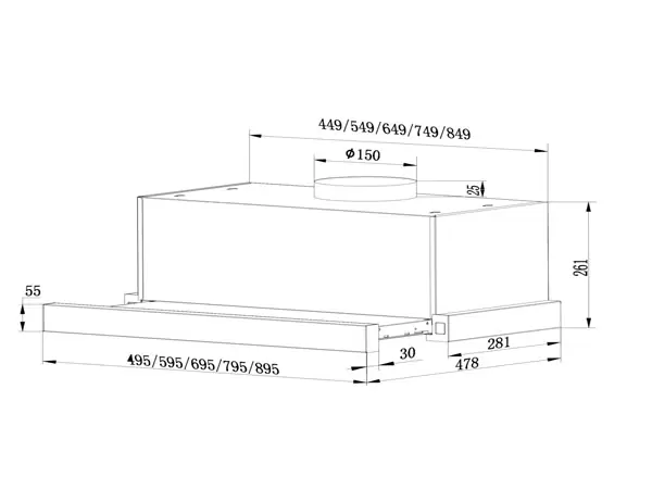 Máy Hút Mùi Âm tủ Teka CH 1170P| TH0370K - 164 Máy hút mùi Teka CH 1170P