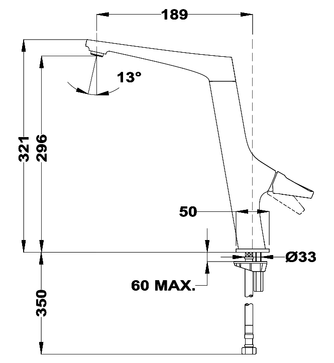 Kích thước vòi rửa Teka SE 915