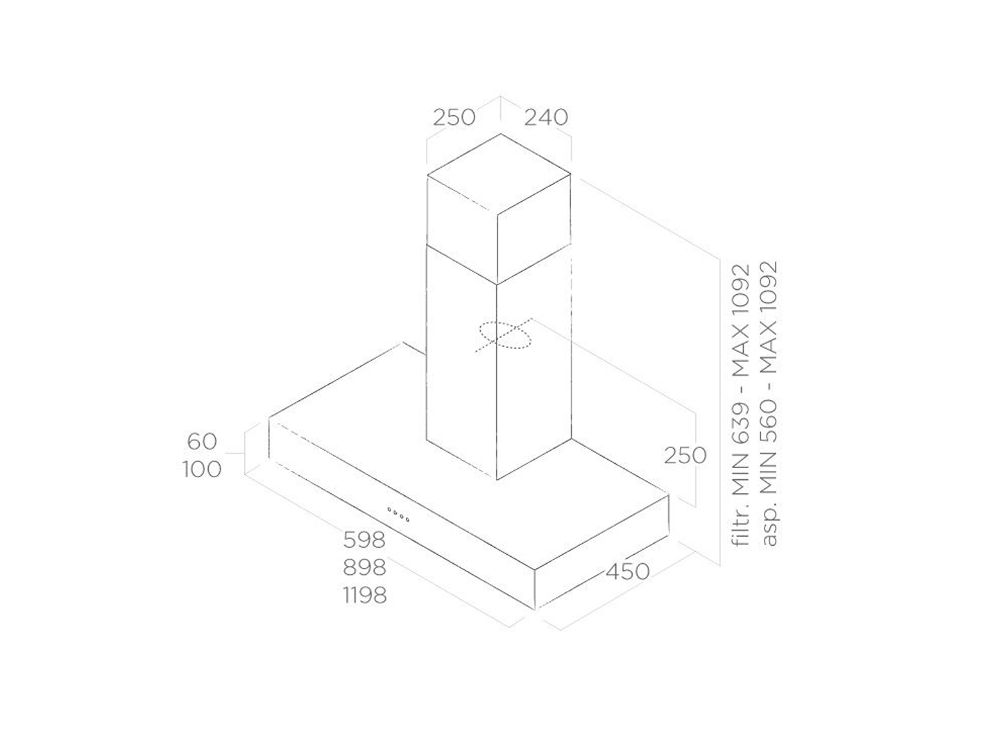 Máy Hút Mùi Áp Tường ELICA SPOT NG H6