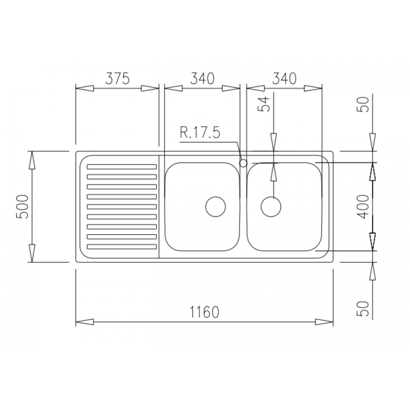 Chậu Rửa TEKA CLASSIC 1160.500 2B1D