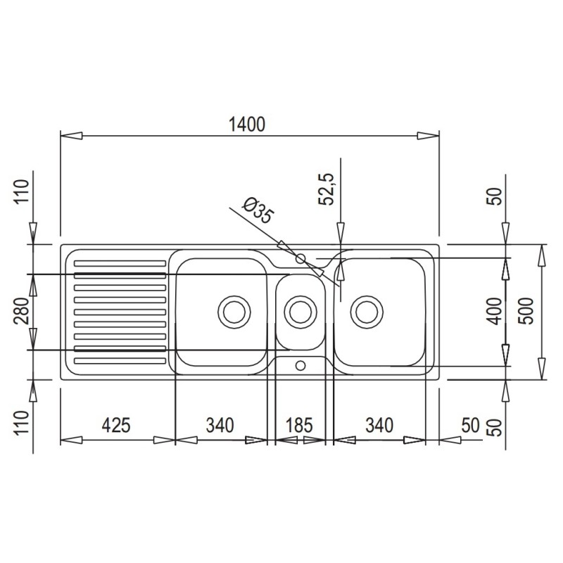 Chậu Rửa TEKA CLASSIC 2 ½B 1D