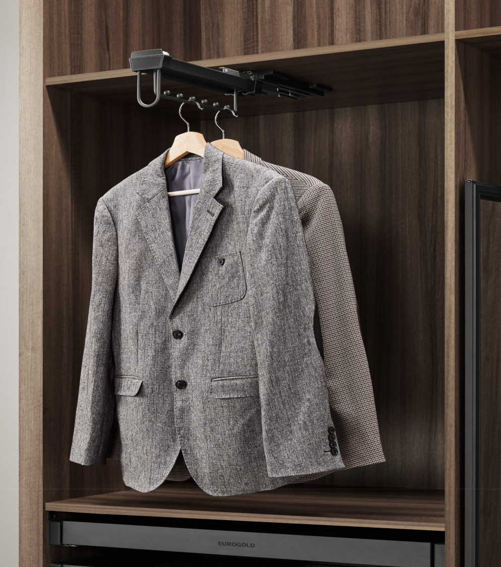 Mắc Quần Áo 8 Nốt Ray Bi, Ray Giảm Chấn Eurogold