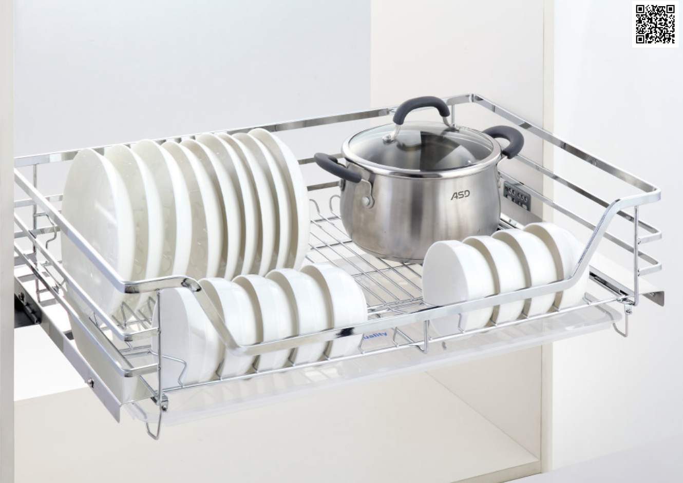 Giá Xoong Nồi, Bát Đĩa Eurogold Dẹt Đa Năng, Gắn Cánh Âm Tủ