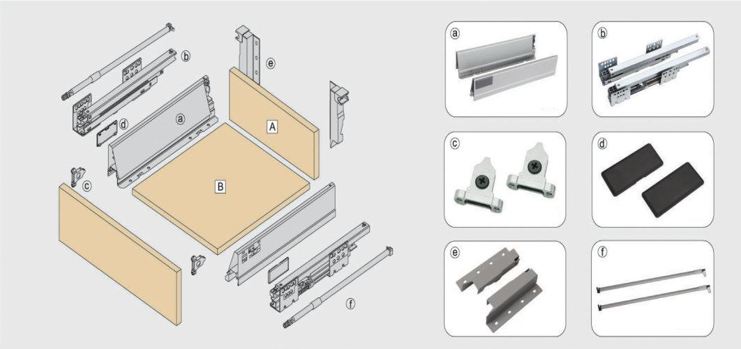 Ray Hộp Giảm Chấn Eurogold Cao Cấp Mở Toàn Phần - Tải Trọng 40 Kg