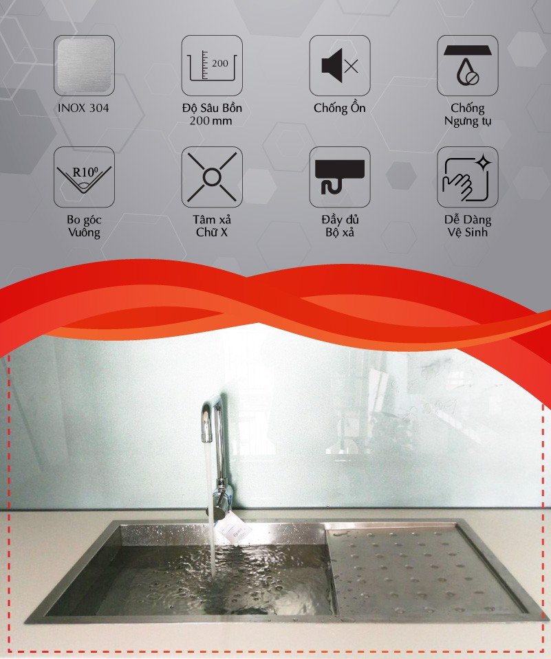 Chậu Rửa INOX IP-D100 Thương Hiệu CARYSIL