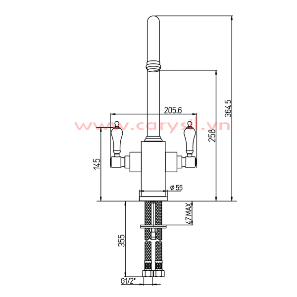 Vòi Rửa I-2467 Thương Hiệu CARYSIL