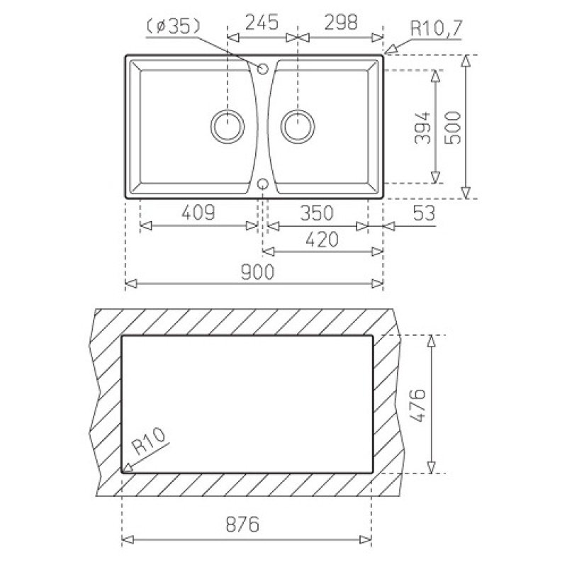 Chậu Rửa TEKA UNIVERSO 90 GT VOLCANO