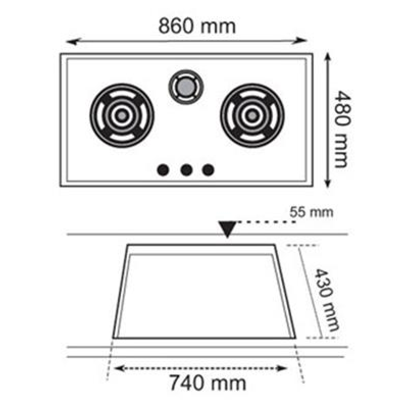 Bếp Gas TEKA GK LUX 86 3G AI AL