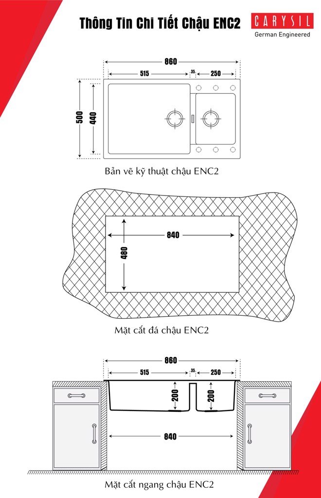 Chậu Rửa ENC2 Thương Hiệu CARYSIL