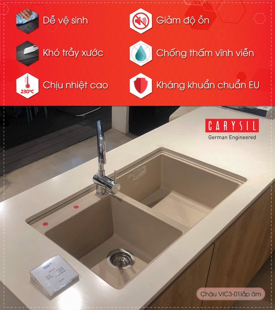 Chậu Rửa VIC3 Thương Hiệu CARYSIL