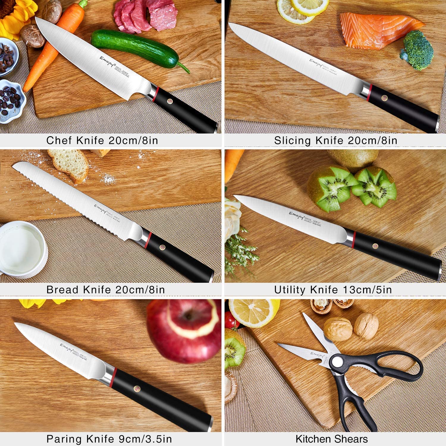 Bộ Dao EMOJOY MESSERBLOCK 5 Chiếc Kèm Kéo